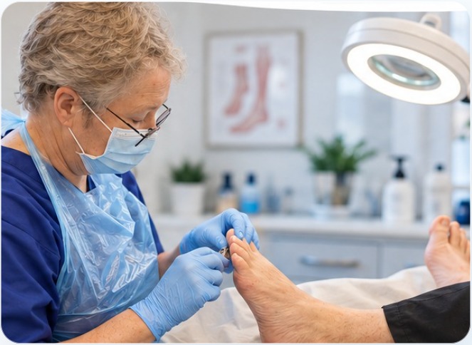 Louise providing professional foot care treatment